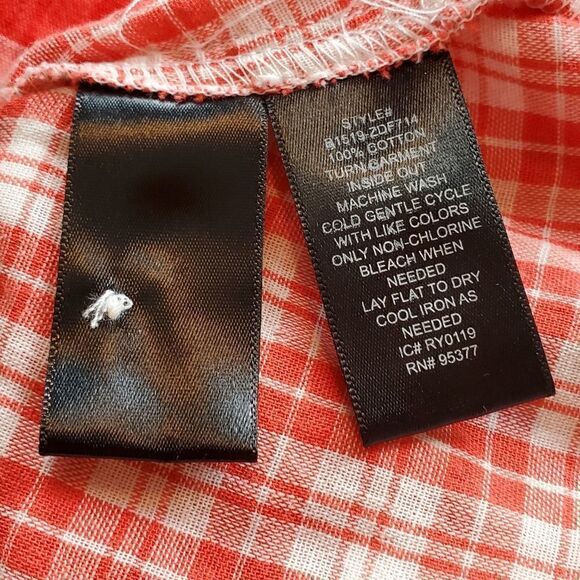 Sanctuary Red Pop of Love Plaid Hayley Tie Front Shirt - Picture 8 of 9